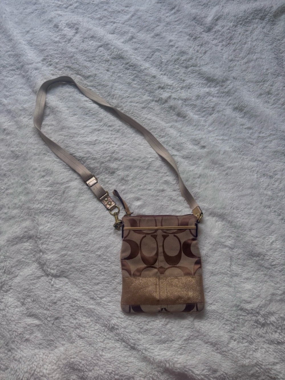 Coach Brown/Tan Signature Crossbody Bag
